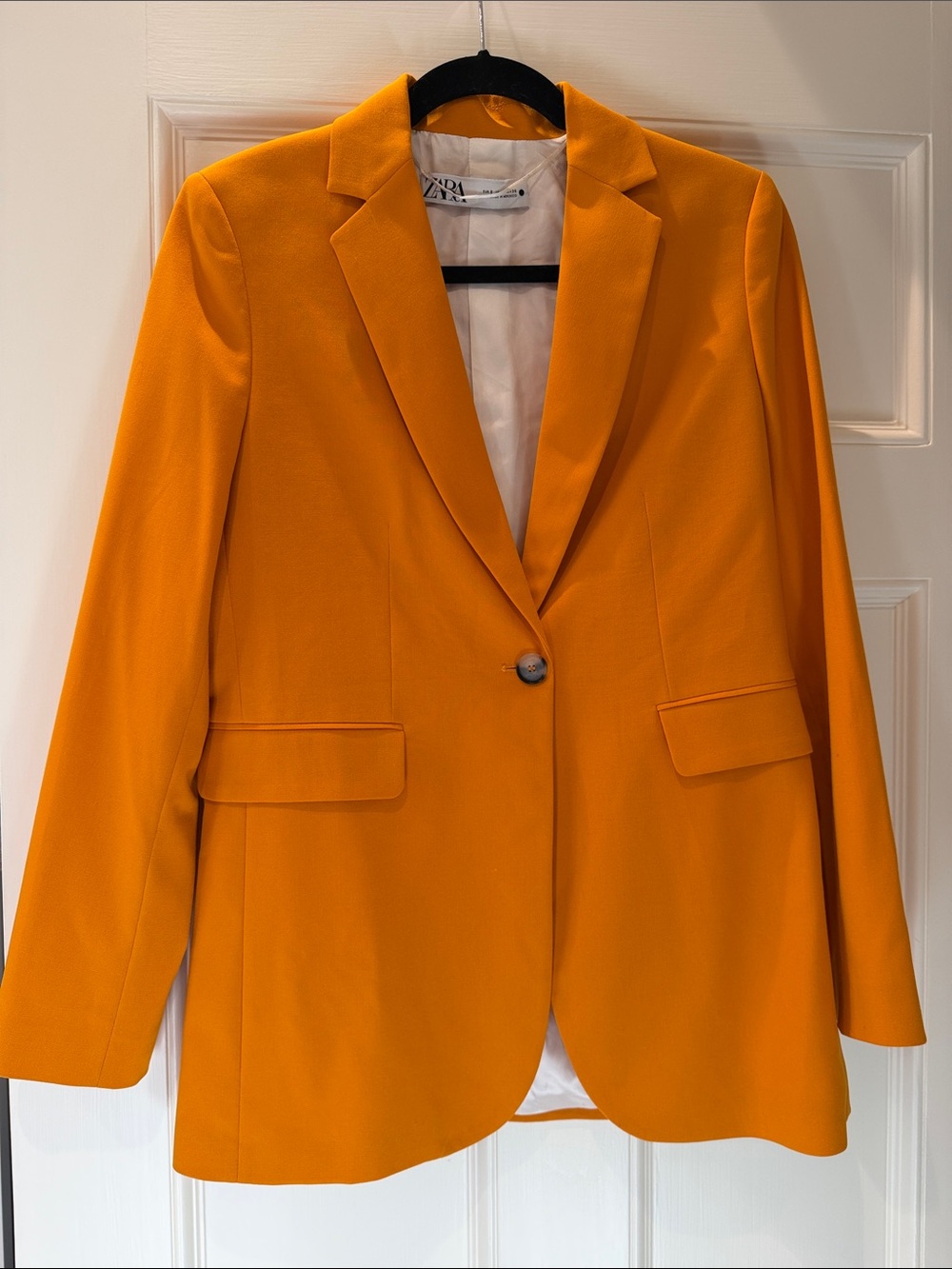 Zara Bright Orange Single-Button Blazer